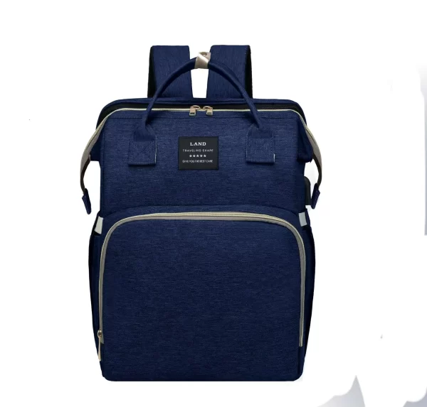 Multifunctional Baby Diaper Bag with Foldable Baby Bed